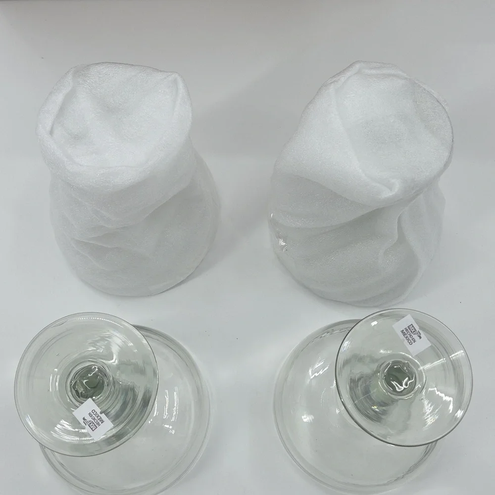 Elegant Clear Glass Margarita Glasses Set 4 Piece NEW